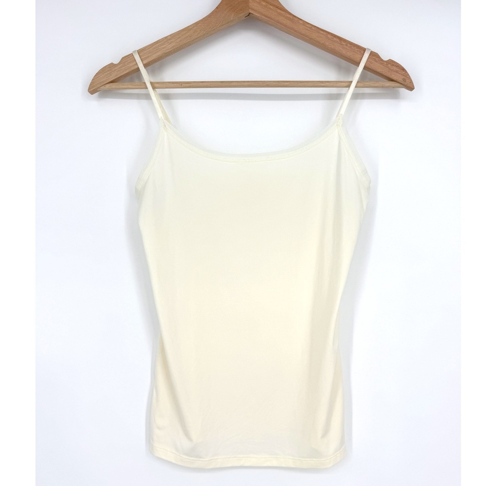 Ann Taylor Ivory Camisole Cami Top Adjustable Spaghetti Strap Stretch Layer Sz S
